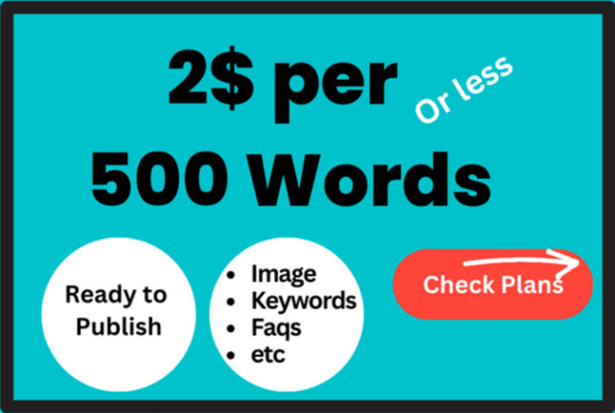 Gig Preview - Write bulk articles for 2 USD per 500 words ready to publish