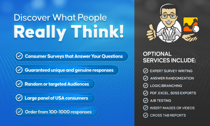 Gig Preview - Conduct your online survey with real consumers for data you can trust