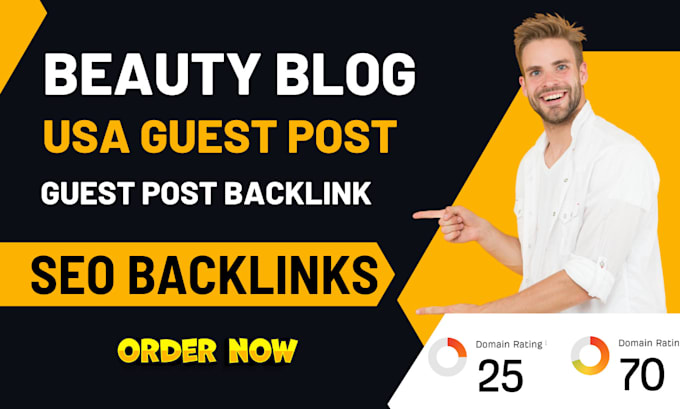 Gig Preview - Publish beauty blog article on USA sites with guest post backlink for SEO