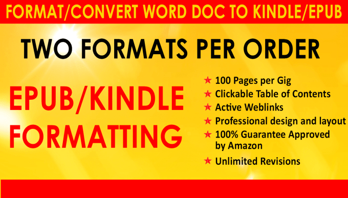 Gig Preview - Do ebook formatting, ebook format for kindle and epub