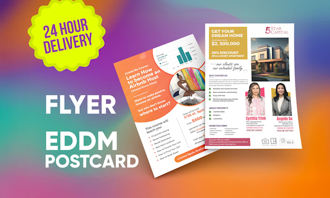 Gig Preview - Create modern flyer, eddm postcard, case study flyer design