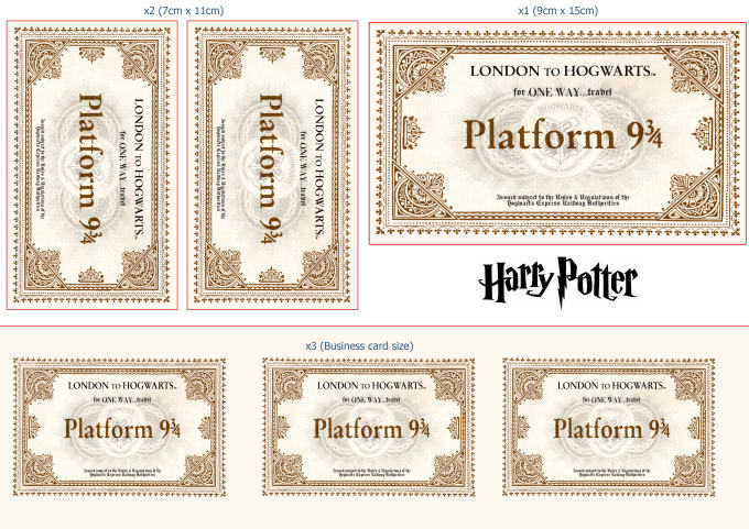 give you 6 harry potter hogwarts express train tickets to print by