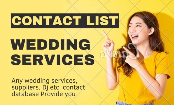 Gig Preview - Provide wedding services, suppliers, dj etc contact database