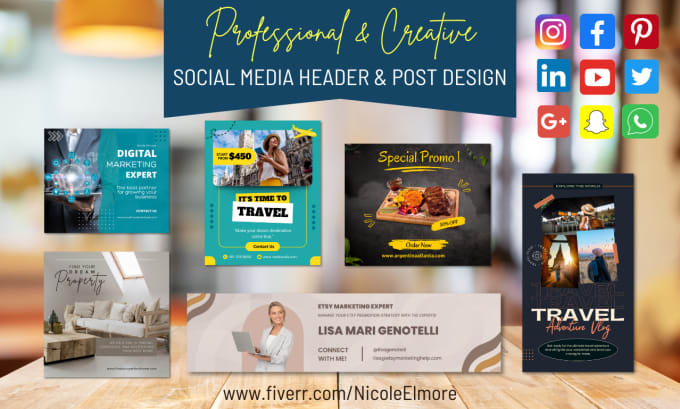 Gig Preview - Create a social media header or post design for you