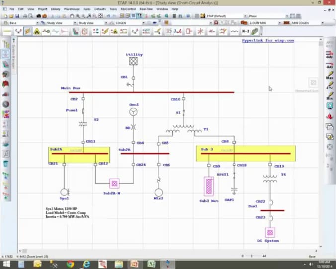 Gig Preview - Eletrical Power System Analysis using ETAP software