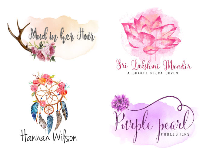 I will design watercolor logo in unique bohemian style | Logo Design