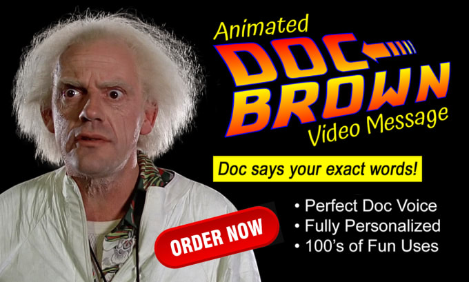 Gig Preview - Animate doc brown and mimic voice to speak any video message