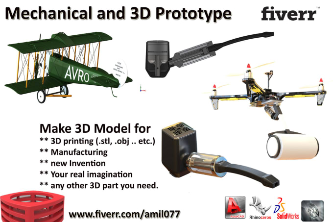 Gig Preview - Design your mechanical items 3d prototype