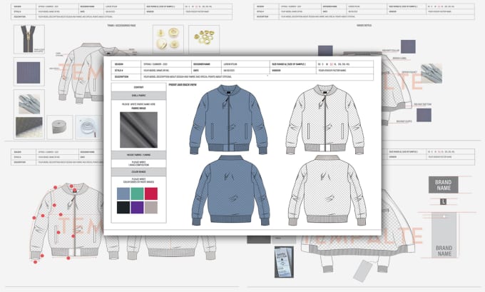 Gig Preview - Make your clothing tech pack and flat sketch for production