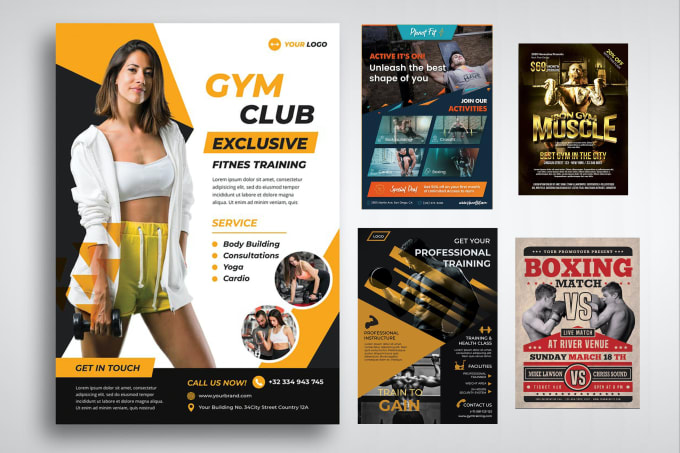 Gig Preview - Design gym, fitness, health, social media kit, event flyer