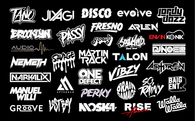 Gig Preview - Do dj band rap music artist producer custom typography logo design any business