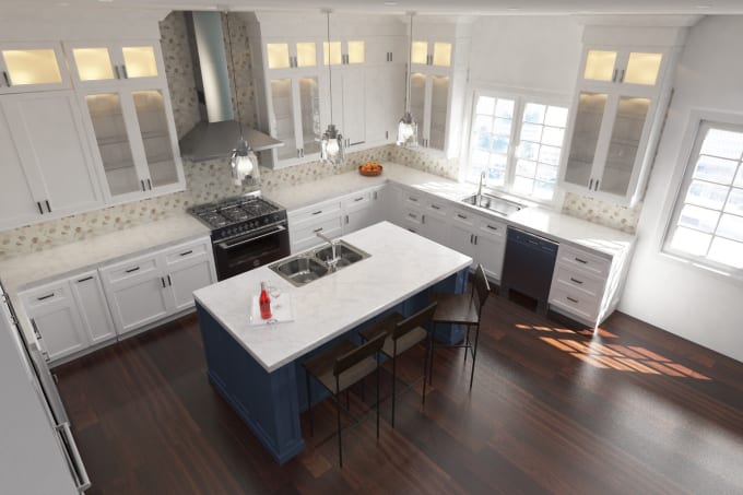 Gig Preview - Design your kitchen in 2d and 3d