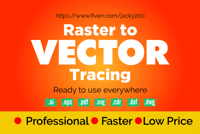 Gig Preview - Convert raster to vector tracing, dxf, svg, ai, eps, PDF