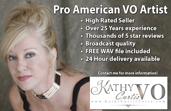 Gig Preview - Provide an expert professional, american, english, female voice over