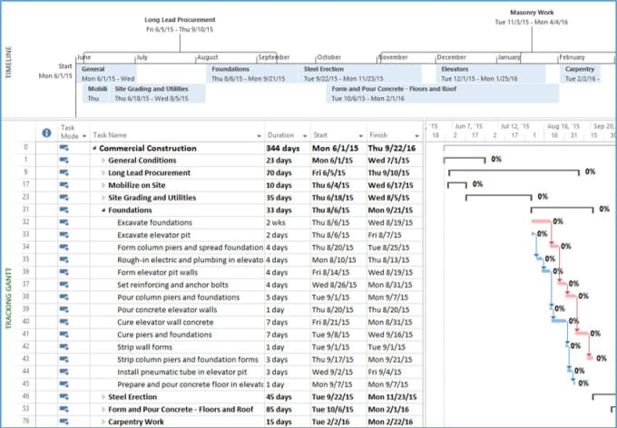 Gig Preview - Create gantt chart and project plan with microsoft project or called ms project