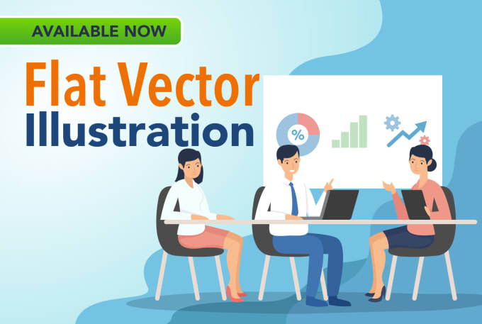 Gig Preview - Create unique flat  vector illustration for apps and website