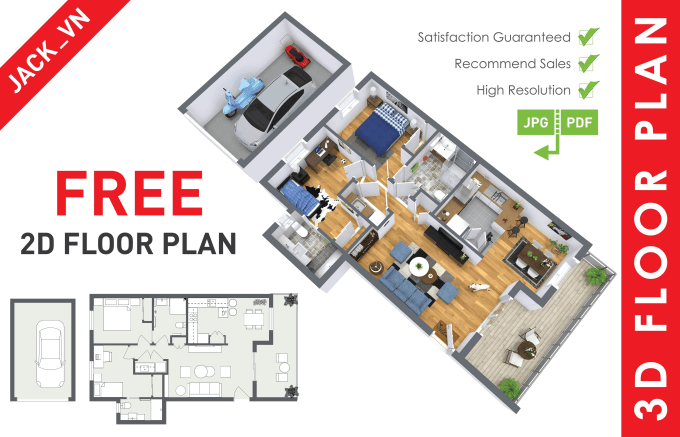 Gig Preview - Create professional 2d, 3d floor plan