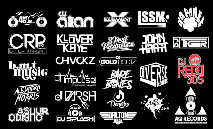 Gig Preview - Dj, band music typography, edm, record label, rock, rap producer logo