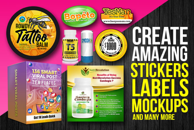 Gig Preview - Create amazing sticker, label or mock up designs