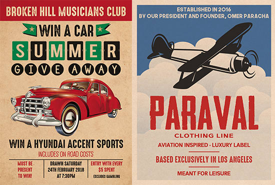 Gig Preview - Design retro or vintage flyers and posters