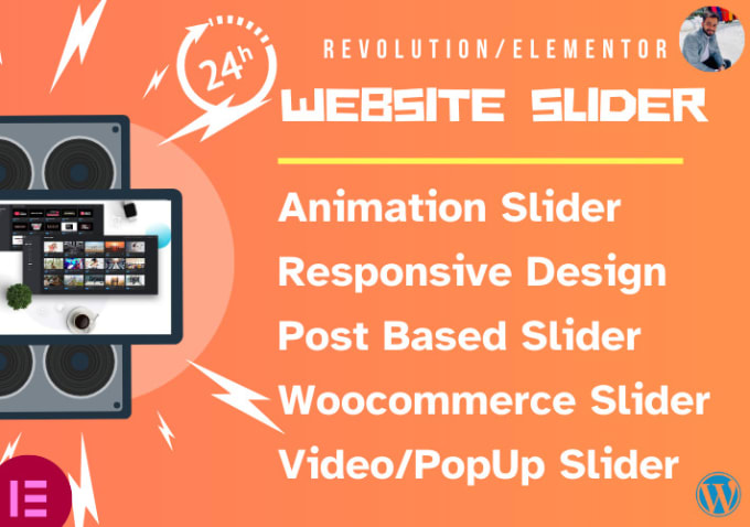 Gig Preview - Provide wordpress help with responsive slider revolution and elementor slider