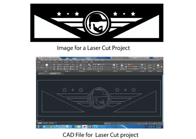 Gig Preview - Trace for laser cut and water jet on autocad