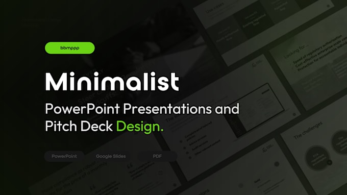 Gig Preview - Design a minimalist powerpoint presentation or pitch deck