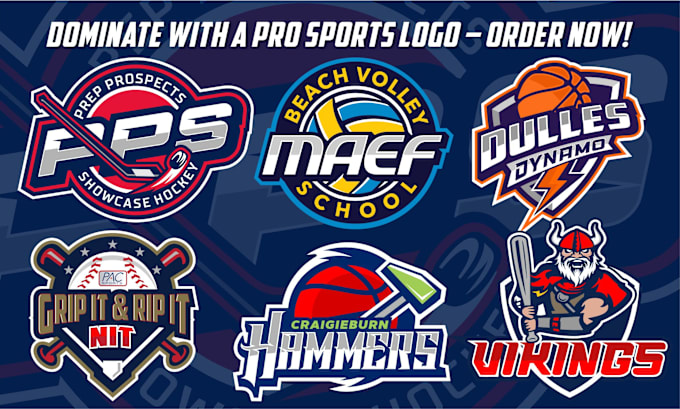 Gig Preview - Design baseball, basketball, football, hockey sports logo