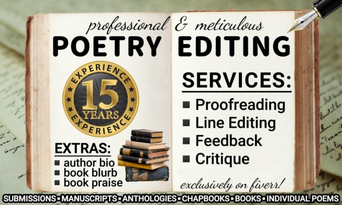 Bestseller - edit and critique poems or poetry manuscripts