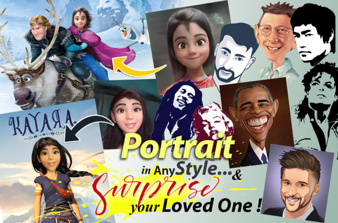 Gig Preview - Draw you in caricatures silhouette and in disney cartoon