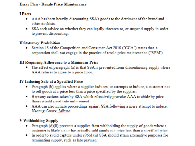 essay plan law