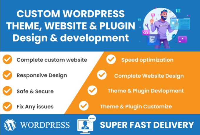 Gig Preview - Do custom wordpress website development