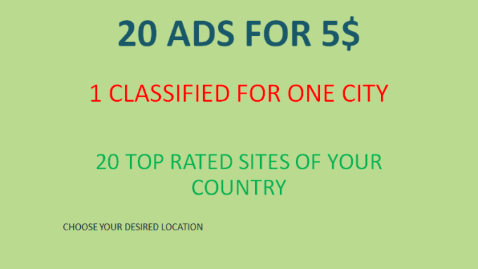 Gig Preview - Post your ads on 20 top rated sites