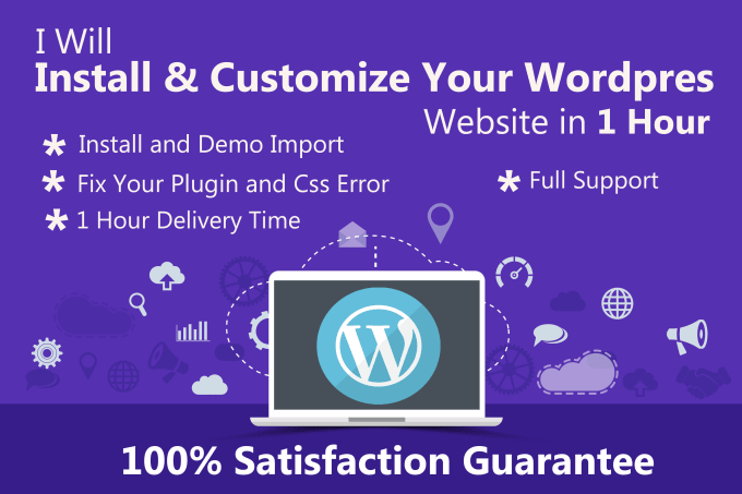 Gig Preview - Install and customize your wordpress site in 1 hour