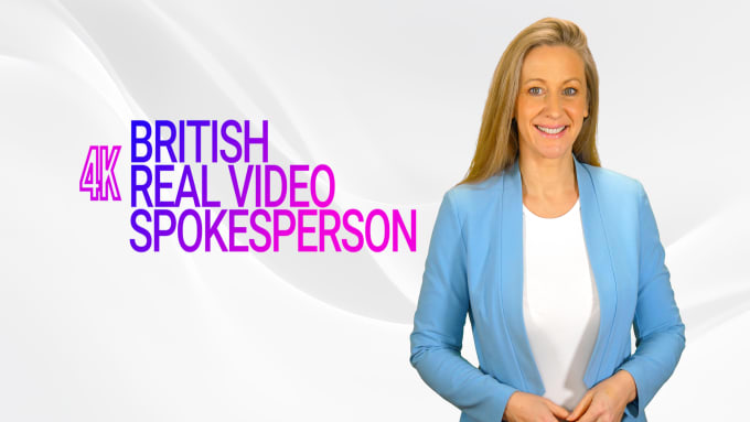 Gig Preview - Be your british female spokesperson video  presenter, 4k