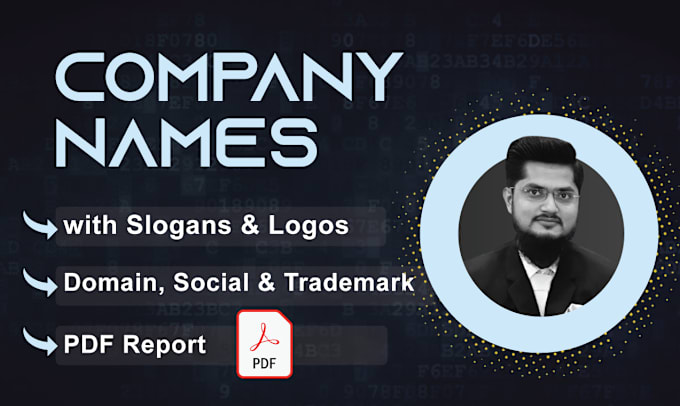 Gig Preview - Create company names ideas with domain, slogans and logo