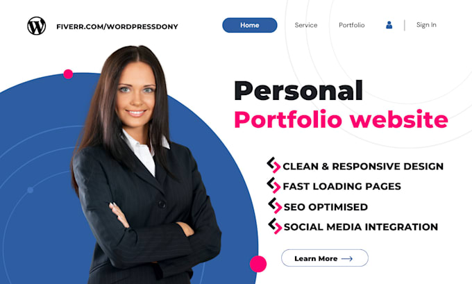 Gig Preview - Create a personal portfolio website with wordpress