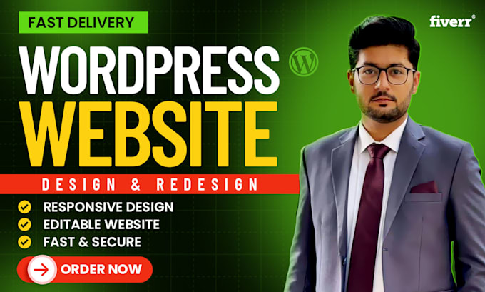 Gig Preview - Develop responsive wordpress website design or website redesign