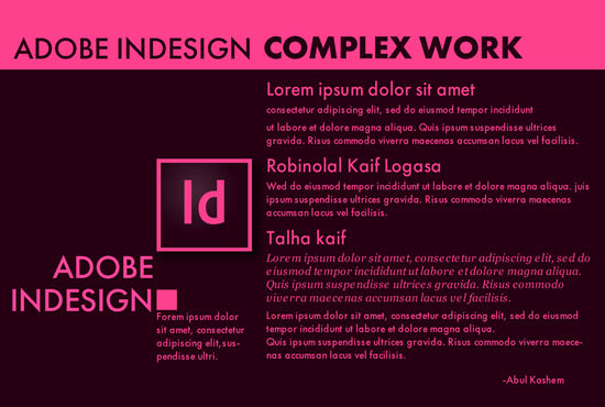 Gig Preview - Do adobe indesign complex project