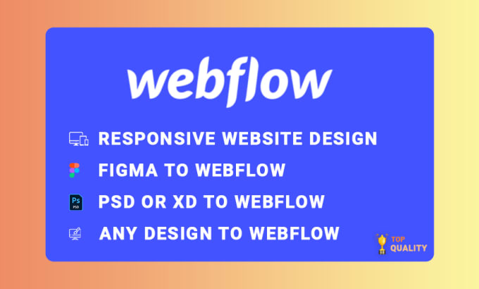 Gig Preview - Do webflow website design or figma to webflow, PSD or xd to webflow