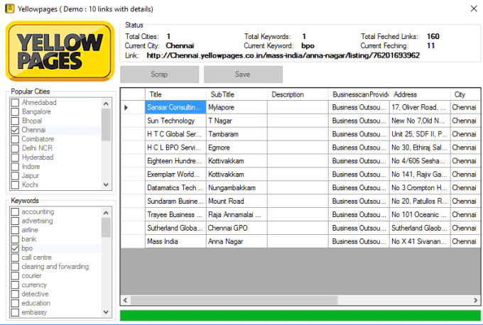 Gig Preview - Scrape yellowpages records with all available data