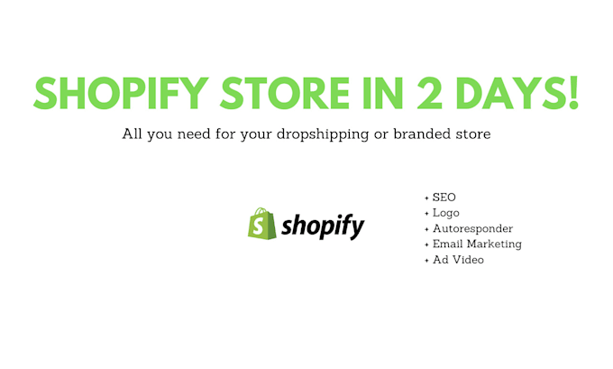 Gig Preview - Build shopify store in 2 days dropship or branded