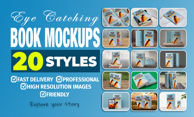 Gig Preview - Create impressive 3d book mockups