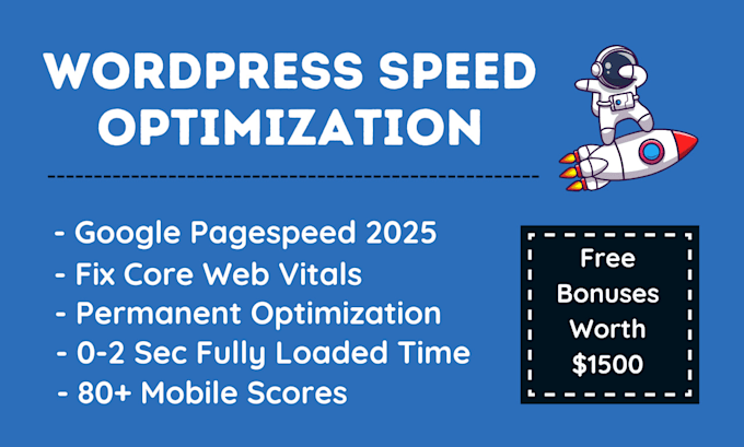 Gig Preview - Do wordpress speed optimization for google pagespeed insights