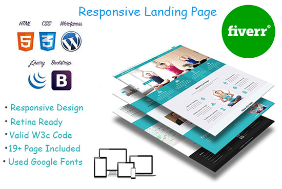 Gig Preview - Create responsive landing page