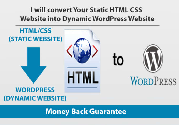 Gig Preview - Convert static HTML website to dynamic wordpress website