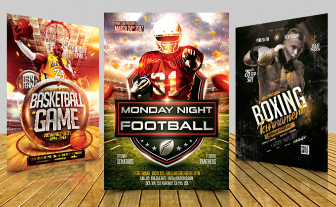 Gig Preview - Design sports,fitness,gym,football,basketball flyer and poster