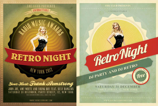 Bestseller - design  retro vintage flyer