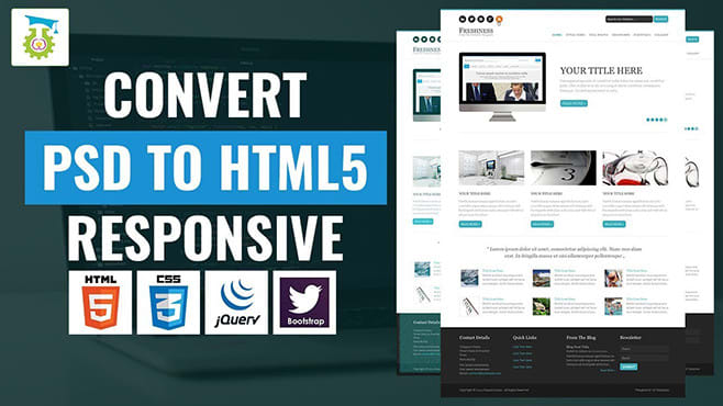 Gig Preview - Convert psd to html, css, responsive with bootstrap 4