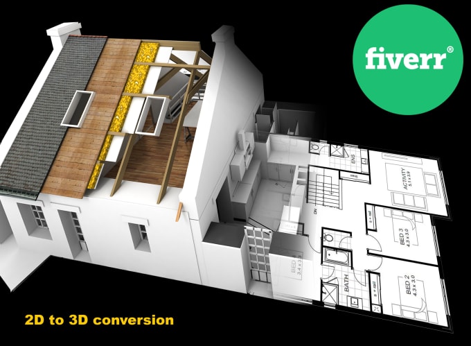 Gig Preview - Draw architectural 2d  3d floor plan and building  modeling